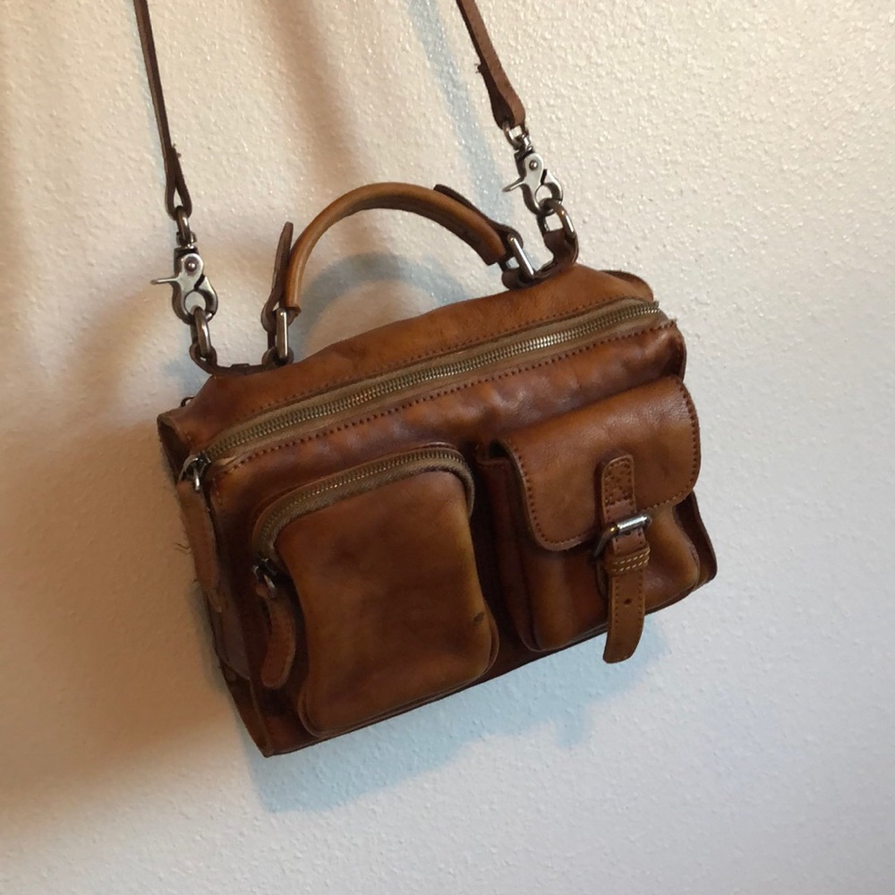 Pol all leather crossbody doctors purse